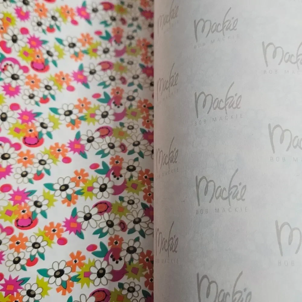 VTG Bob Mackie Bright MCM Floral Gift Wrap Paper - 25 Sheets, 20x26